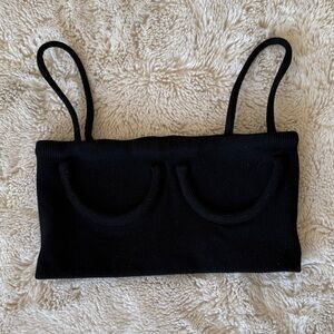 Orseund Iris Black Ribbed Top